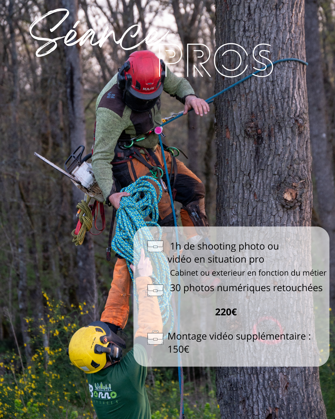 Formule pour une séance photo ou vidéo en situation pro professionnelle avec 1 heure de shooting et 10 photos numériques retouchées dans les Alpes Maritimes avec option pour montage vidéo supplémentaire